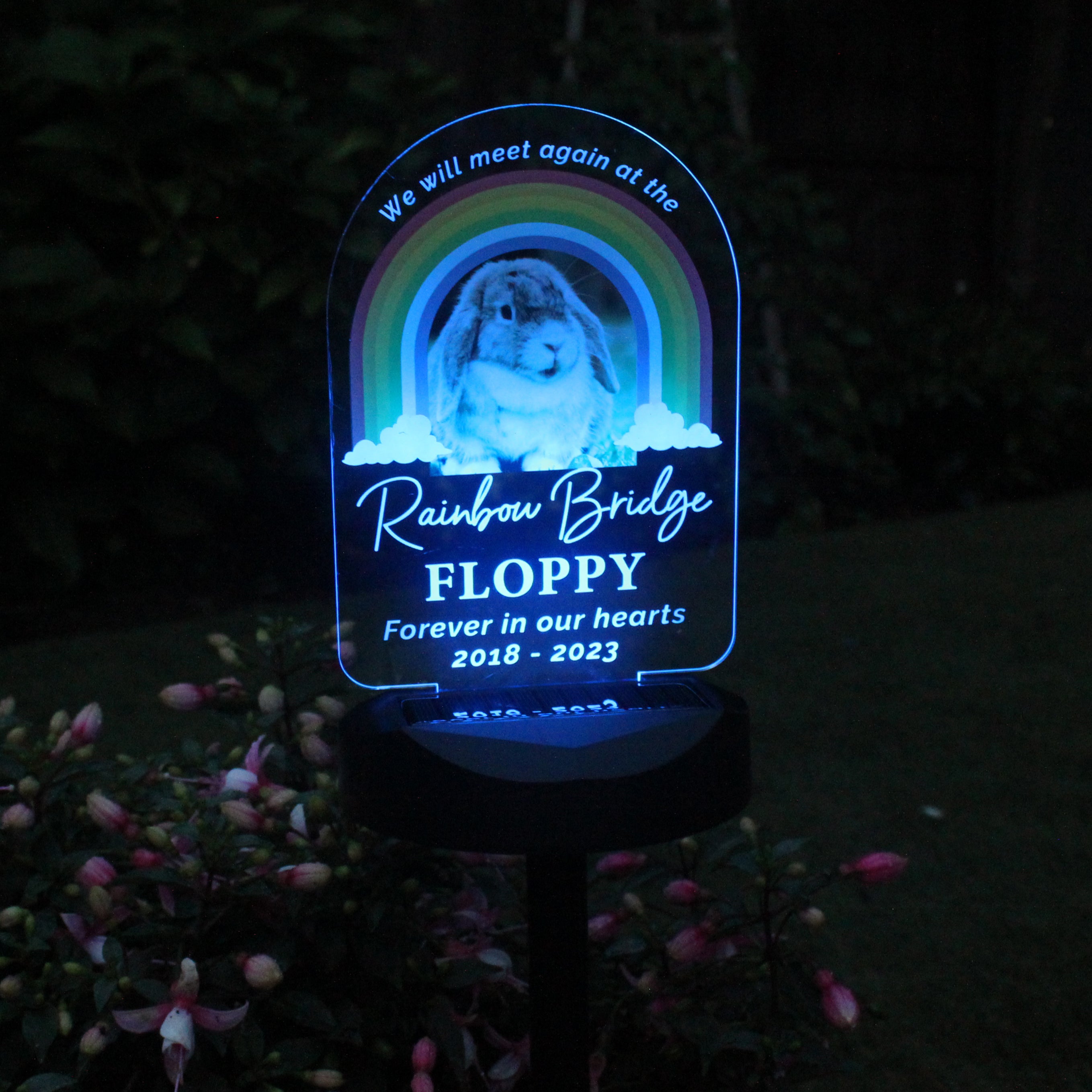 Personalised Rainbow Bridge Pet Memorial Outdoor Solar Light - gift & personalise