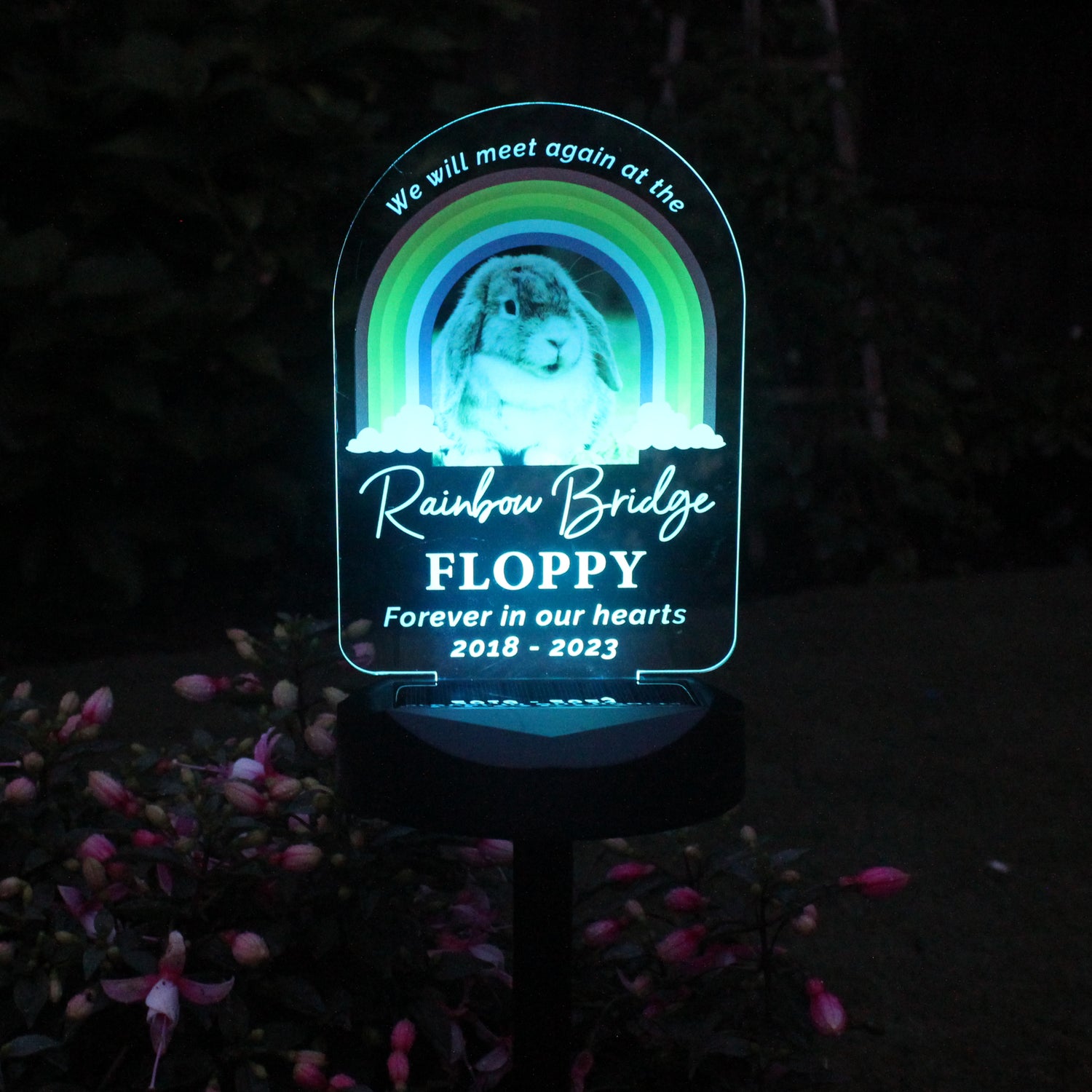 Personalised Rainbow Bridge Pet Memorial Outdoor Solar Light - gift & personalise