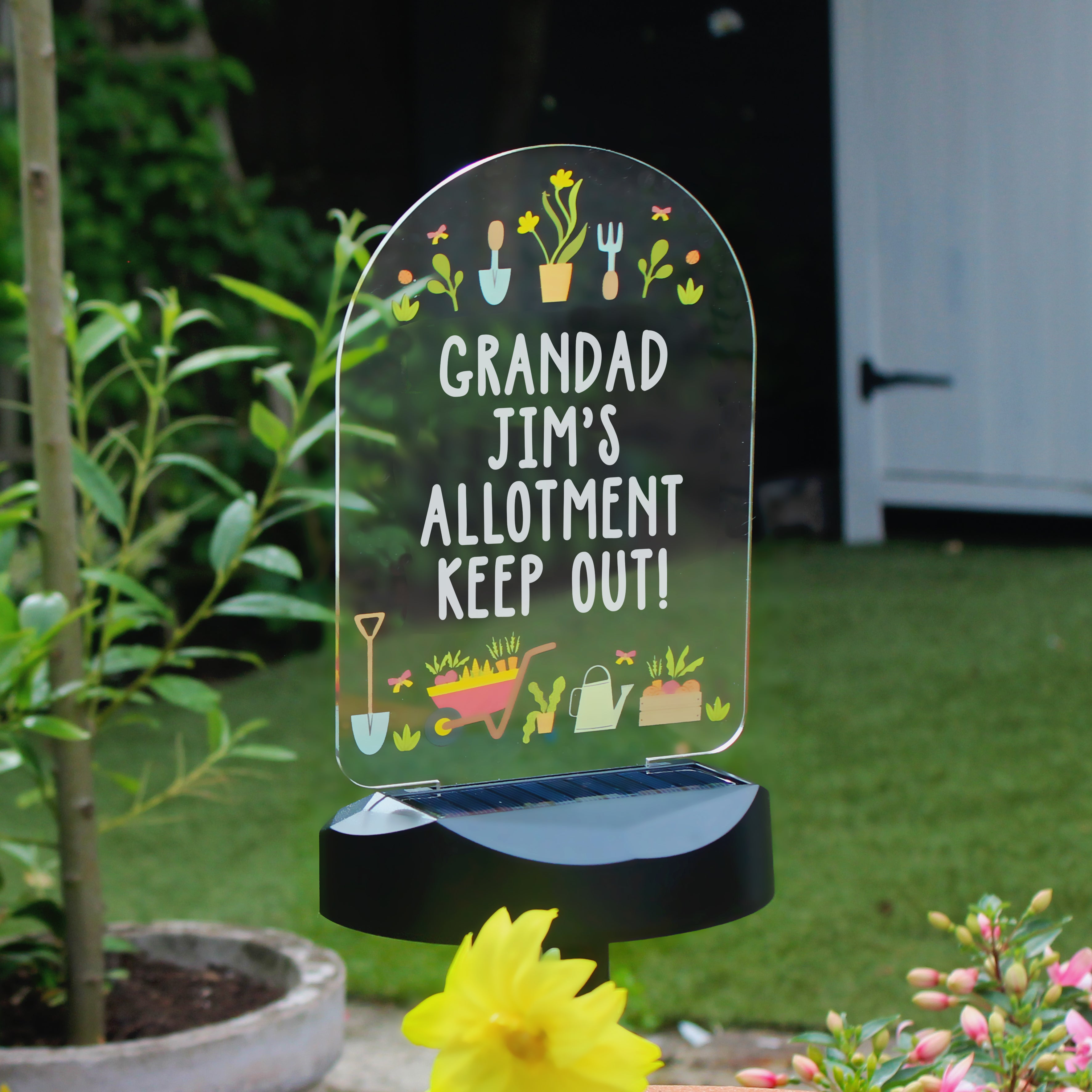 Personalised Vegetable Patch Outdoor Solar Light - gift & personalise