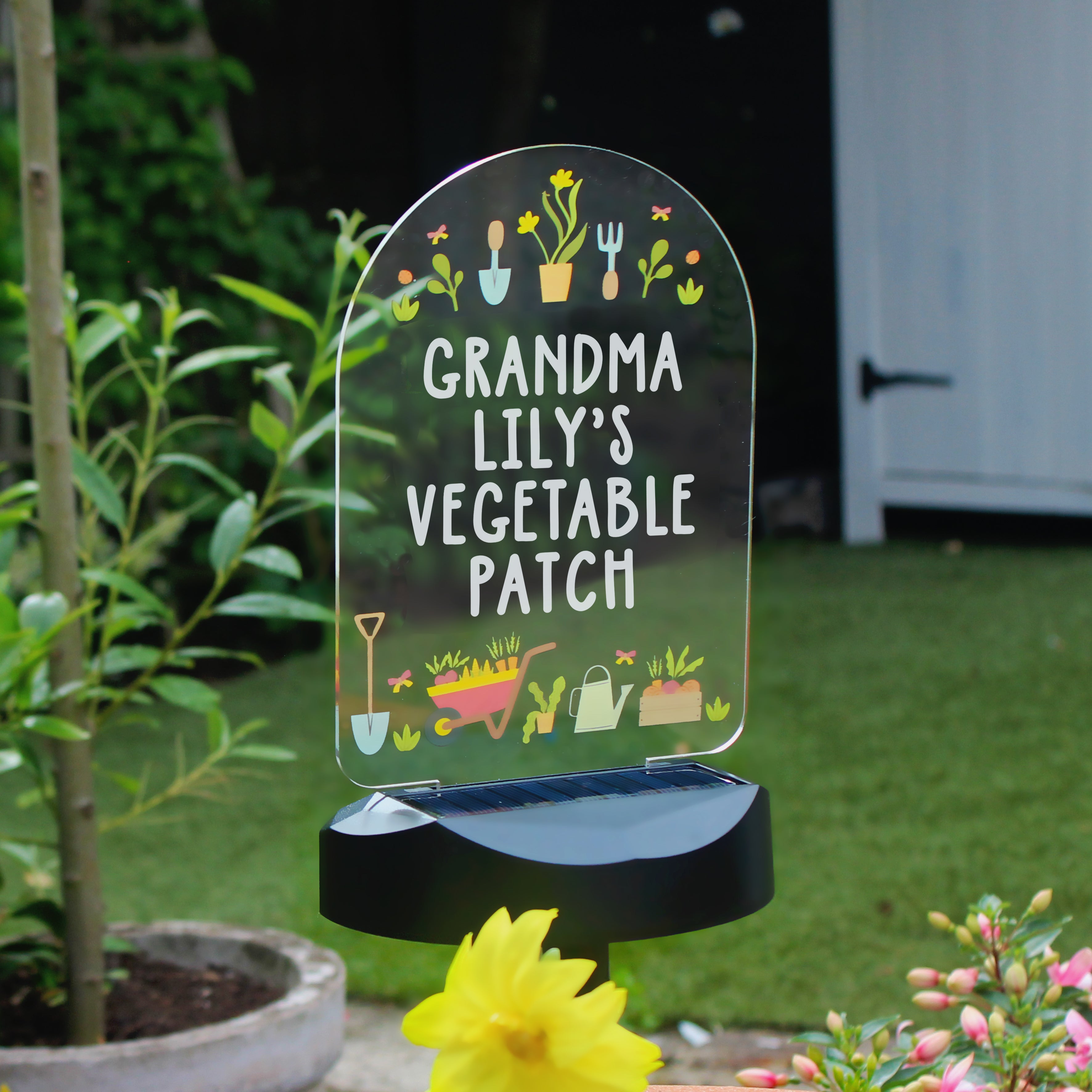 Personalised Vegetable Patch Outdoor Solar Light - gift & personalise