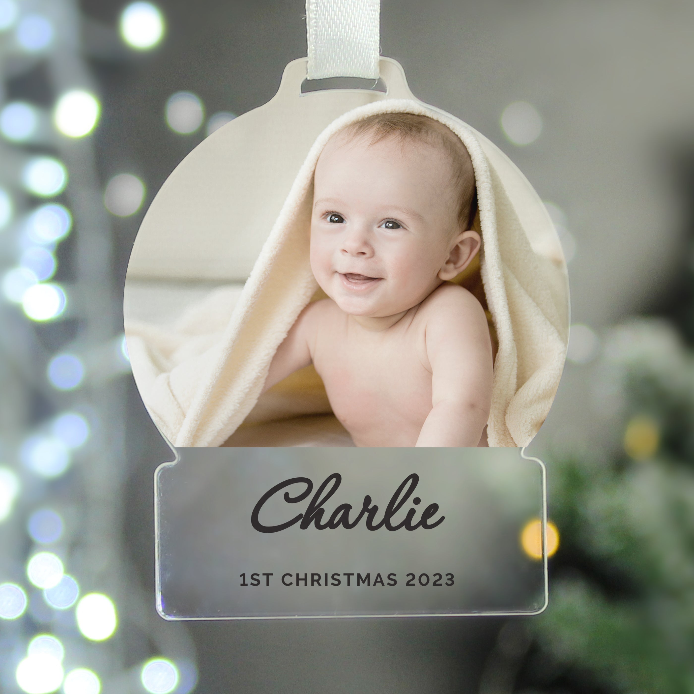 Personalised Photo Upload Acrylic Decoration - gift & personalise