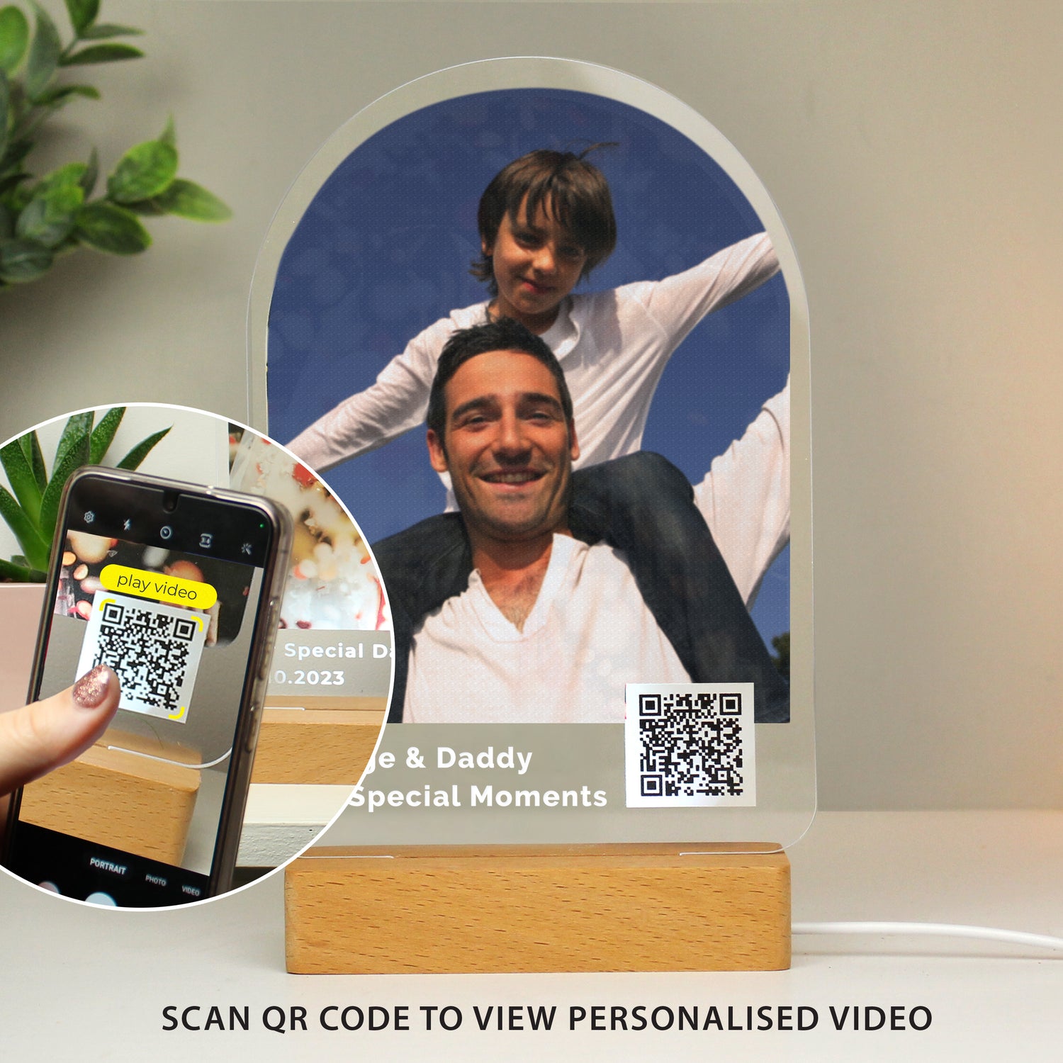 Personalised QR Photo Upload LED Light - gift & personalise