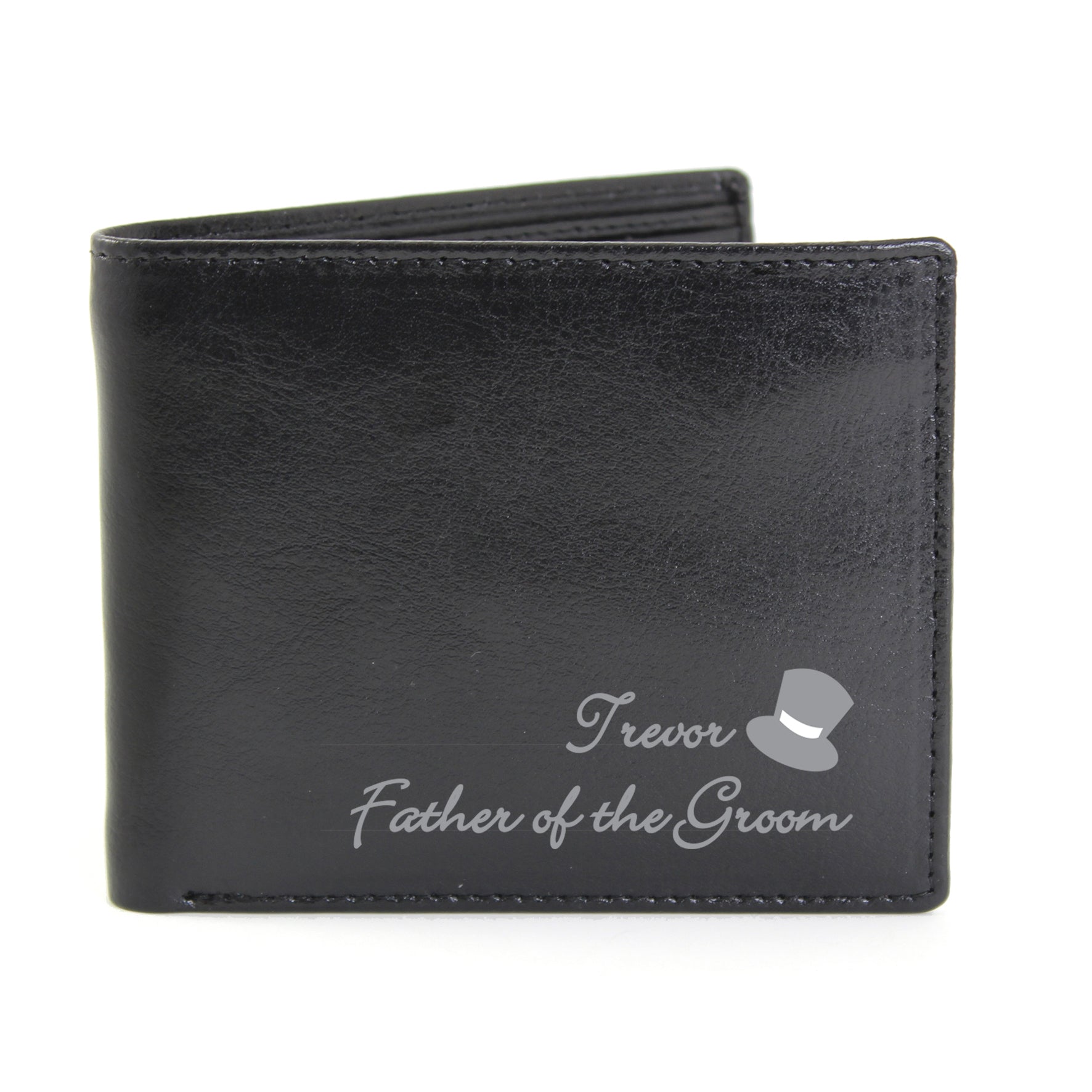 Personalised Top Hat Leather Wallet - gift & personalise