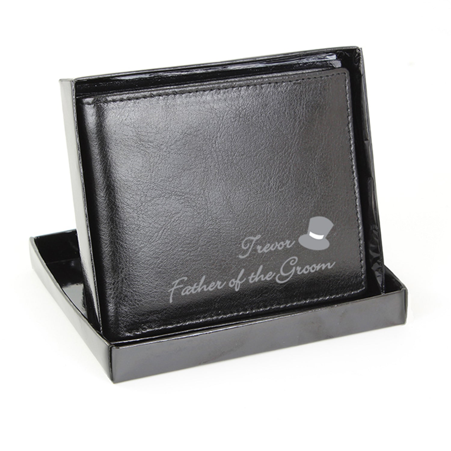 Personalised Top Hat Leather Wallet - gift & personalise