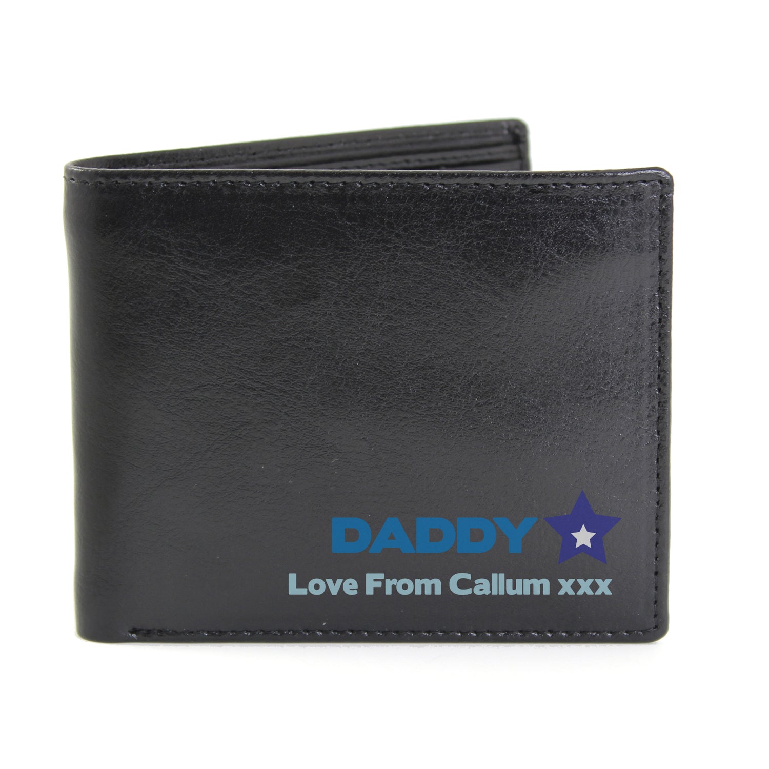 Personalised Blue Worlds Best Dad Leather Wallet - gift & personalise