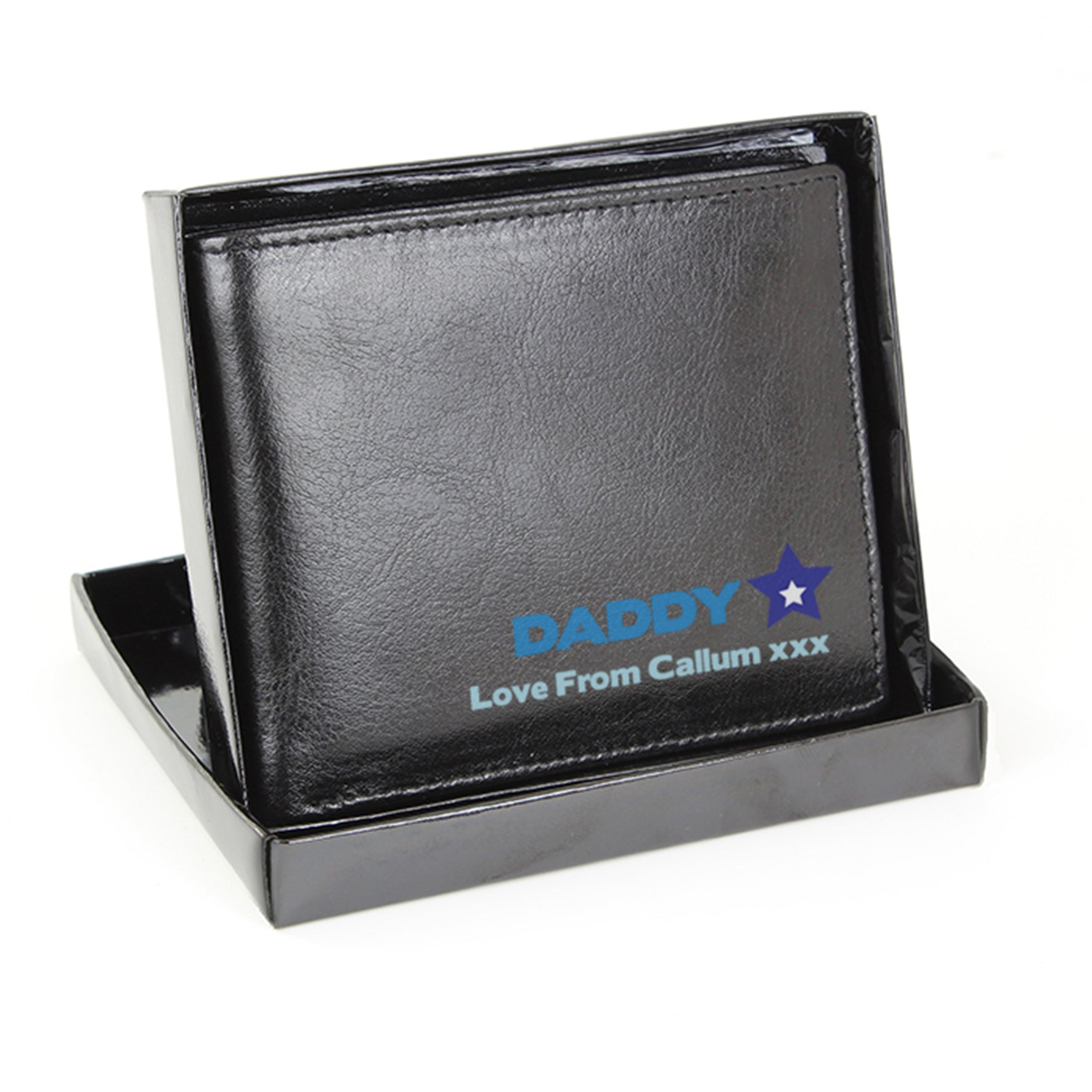 Personalised Blue Worlds Best Dad Leather Wallet - gift & personalise