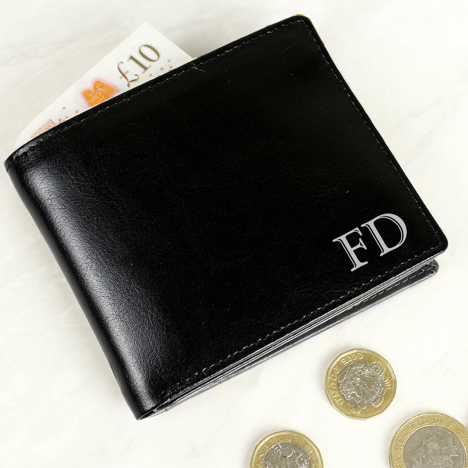 Personalised Initials Leather Wallet - gift & personalise