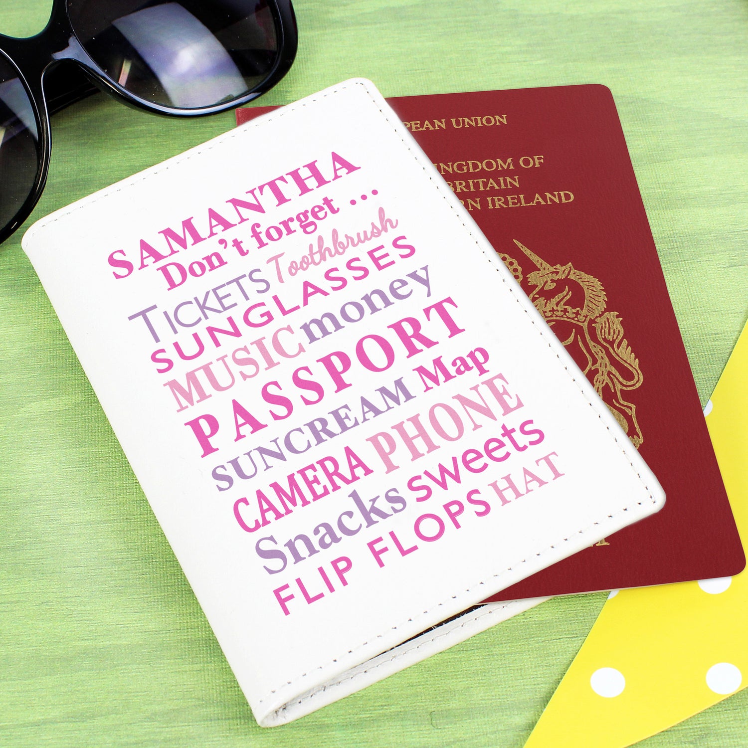 Personalised Don't Forget Cream Passport Holder - gift & personalise