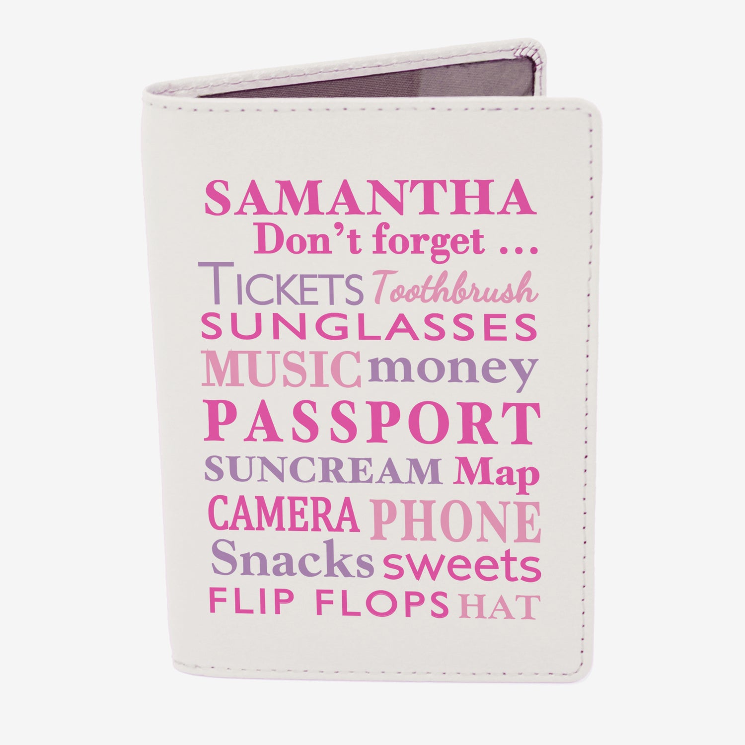 Personalised Don't Forget Cream Passport Holder - gift & personalise