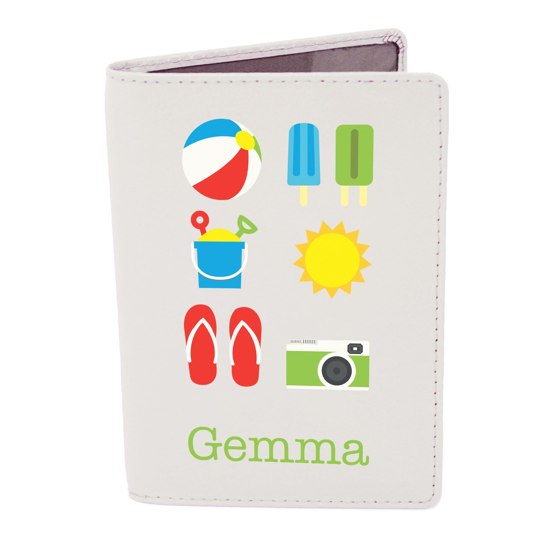 Personalised Bright Travel Cream Passport Holder - gift & personalise