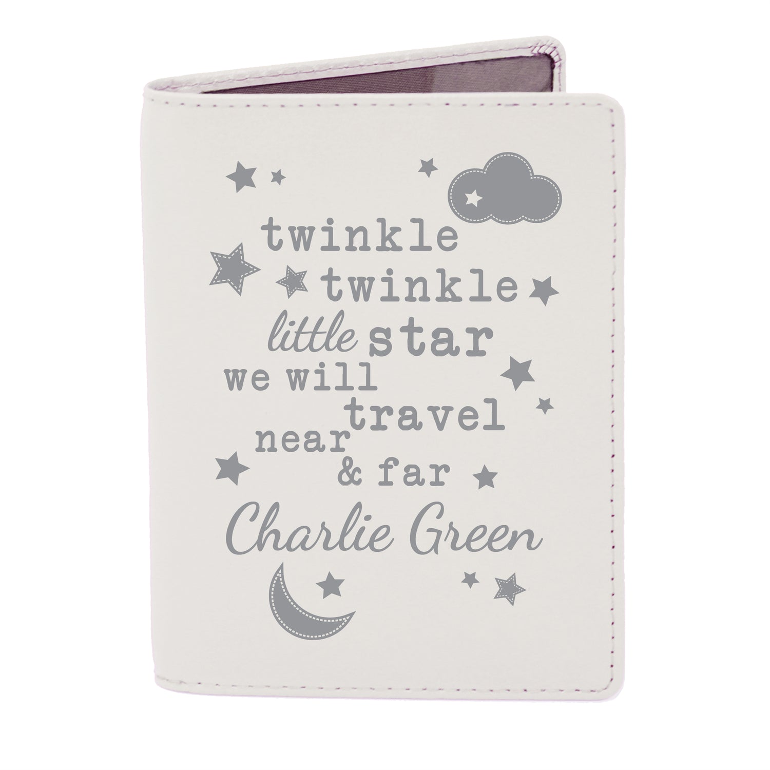 Personalised Twinkle Twinkle Cream Passport Holder - gift & personalise