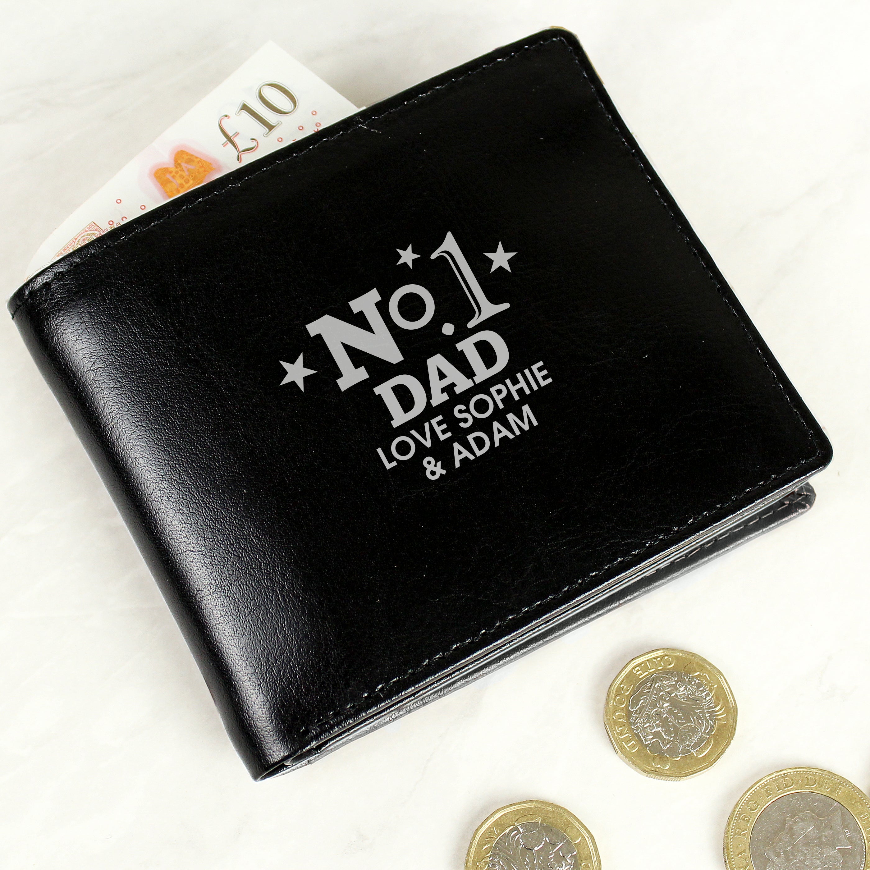 Personalised No.1 Leather Wallet - gift & personalise