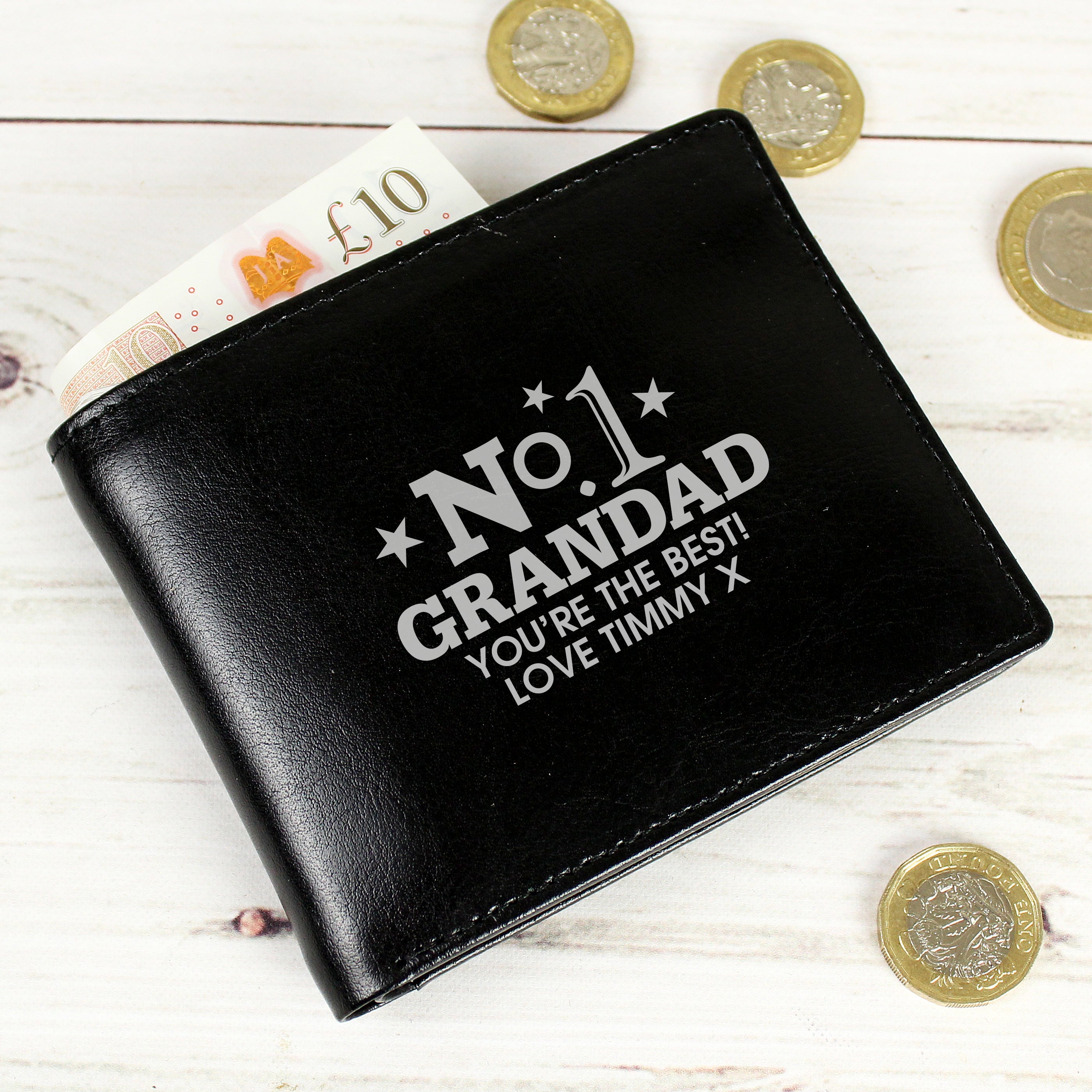 Personalised No.1 Leather Wallet - gift & personalise