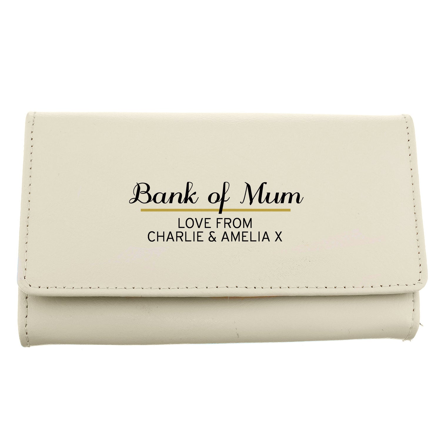 Personalised Classic Cream Leather Purse - gift & personalise