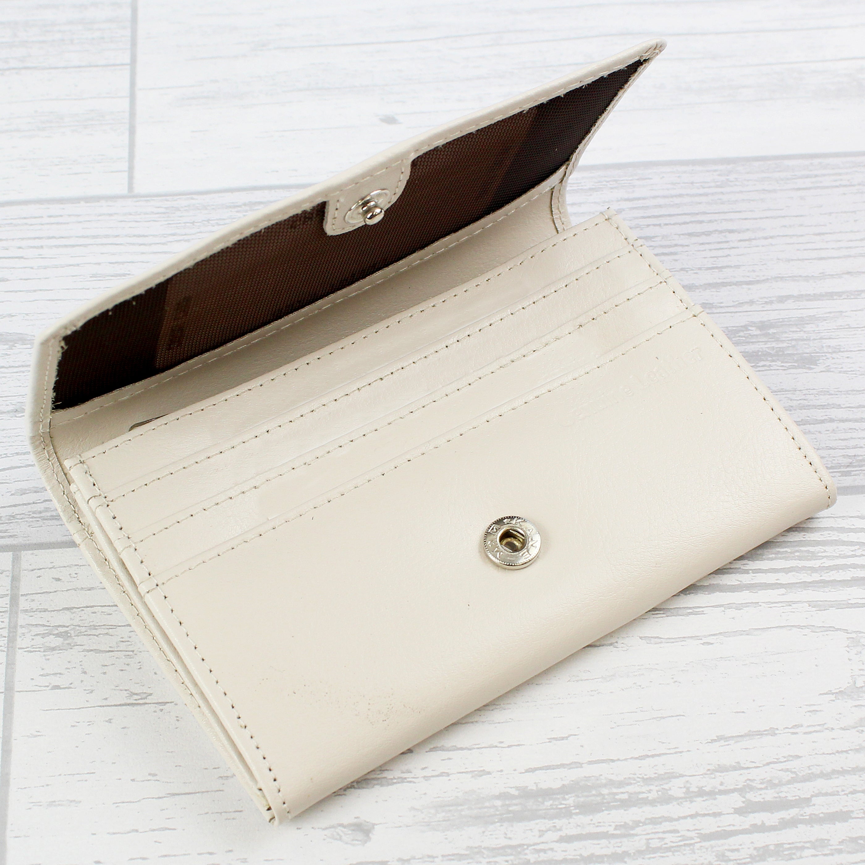 Personalised Classic Cream Leather Purse - gift & personalise