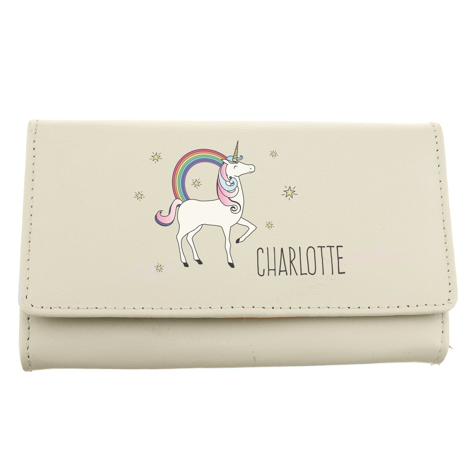 Personalised Unicorn Cream Purse - gift & personalise