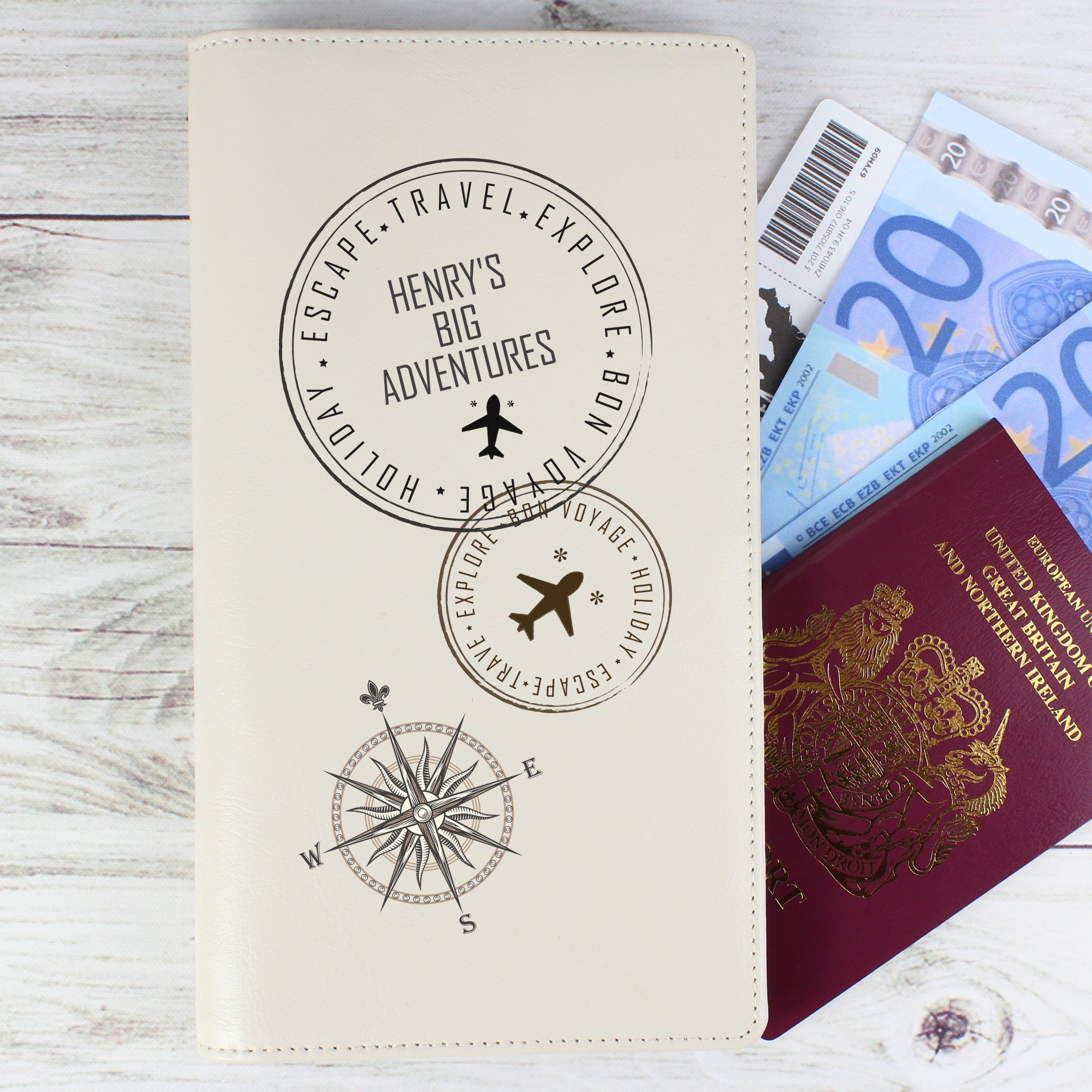 Personalised Stamp Travel Document Holder - gift & personalise