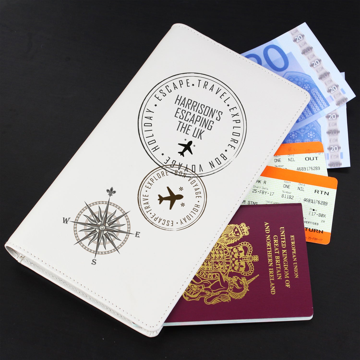 Personalised Stamp Travel Document Holder - gift & personalise