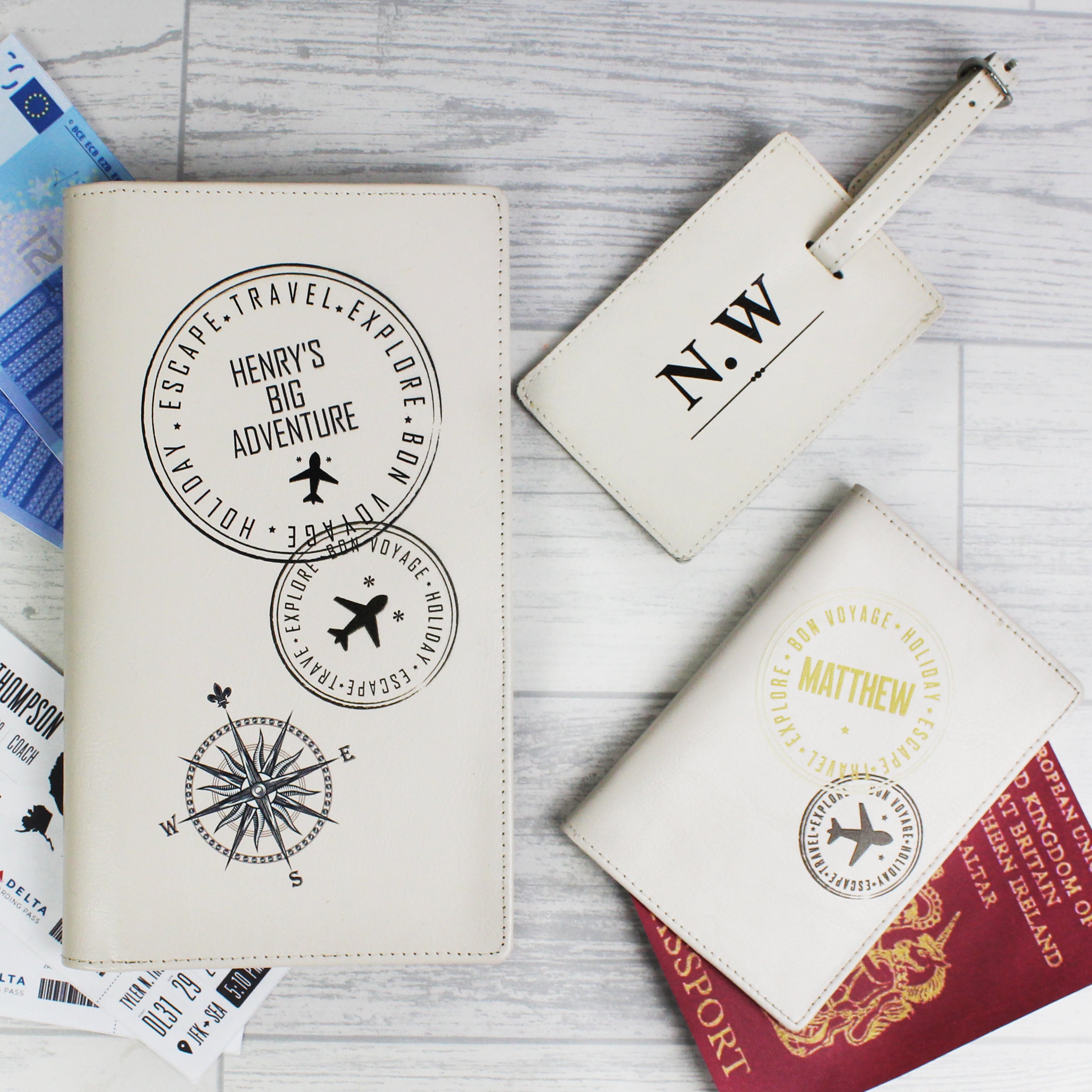 Personalised Stamp Travel Document Holder - gift & personalise