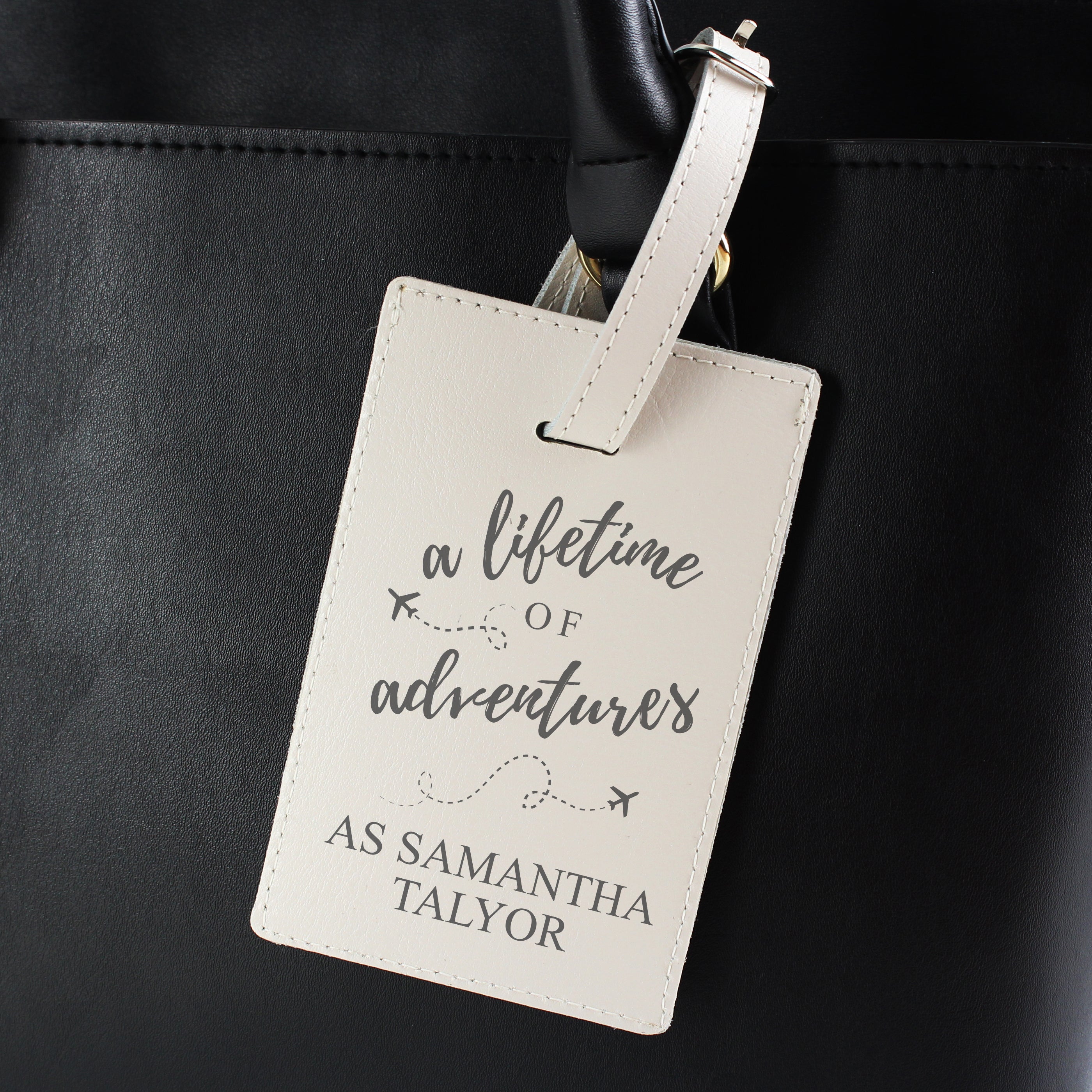 Personalised 'Lifetime of Adventures' Cream Luggage Tag - gift & personalise