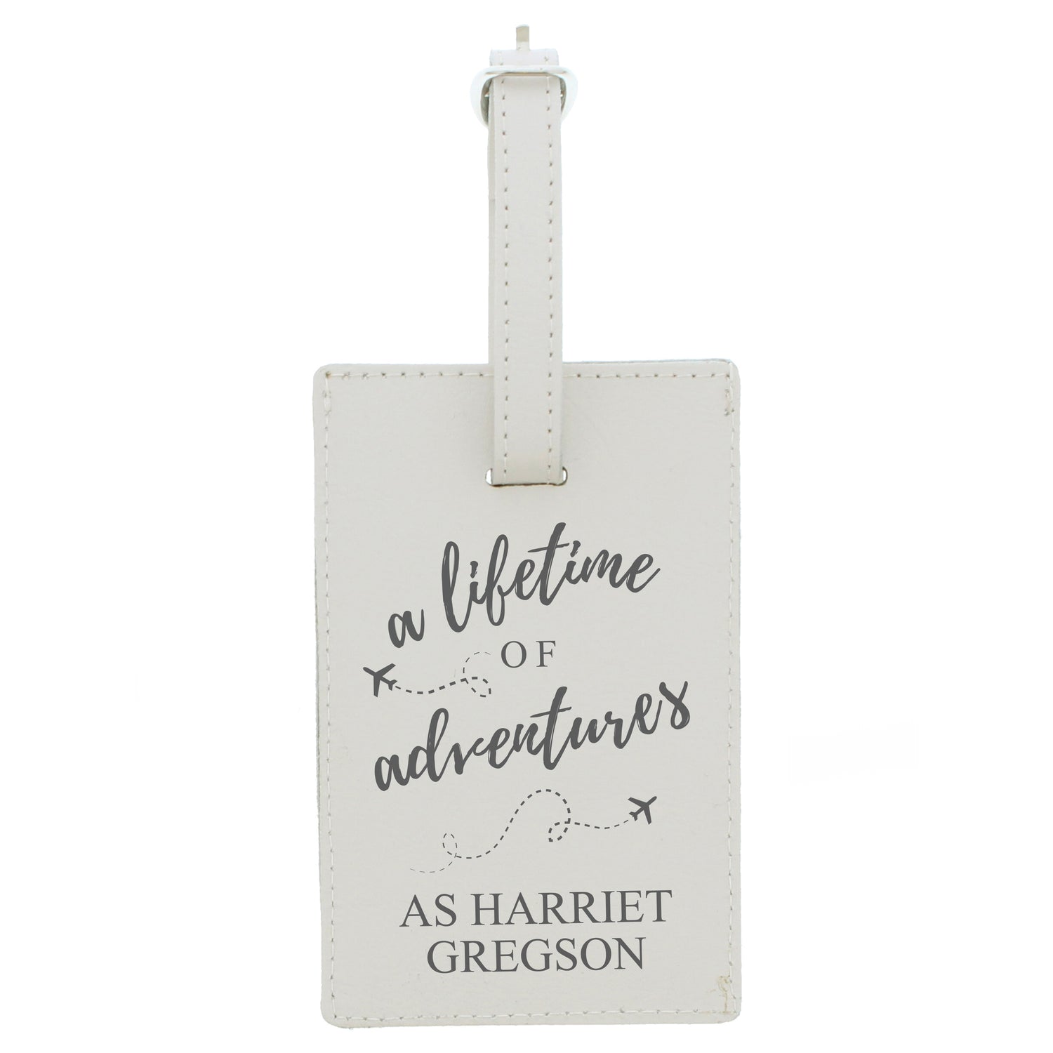 Personalised 'Lifetime of Adventures' Cream Luggage Tag - gift & personalise