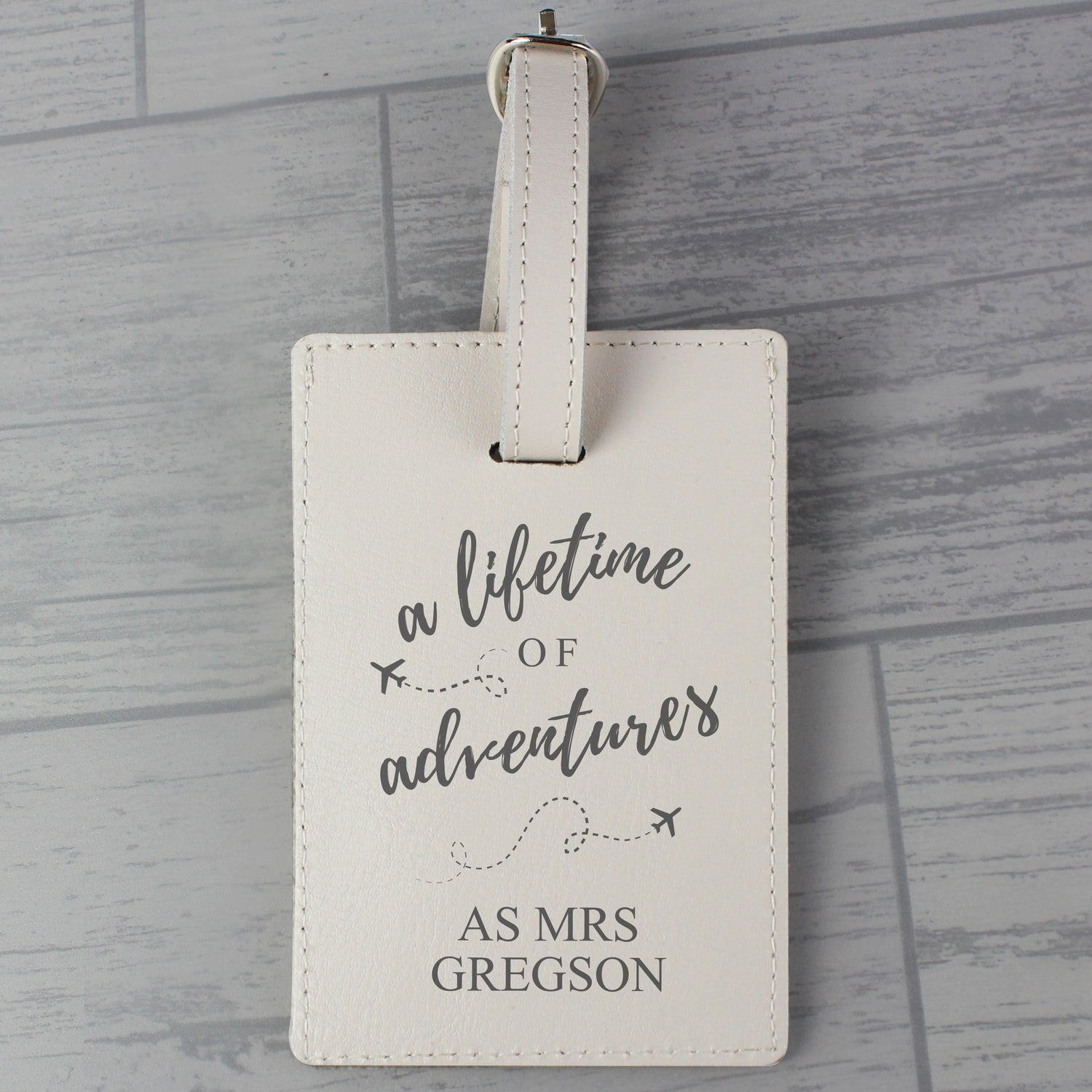 Personalised 'Lifetime of Adventures' Cream Luggage Tag - gift & personalise