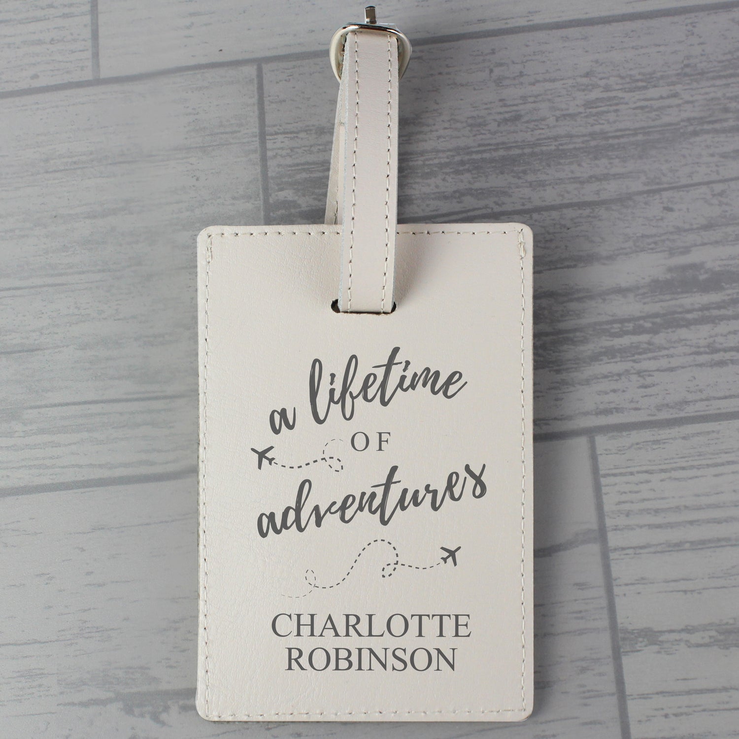 Personalised 'Lifetime of Adventures' Cream Luggage Tag - gift & personalise