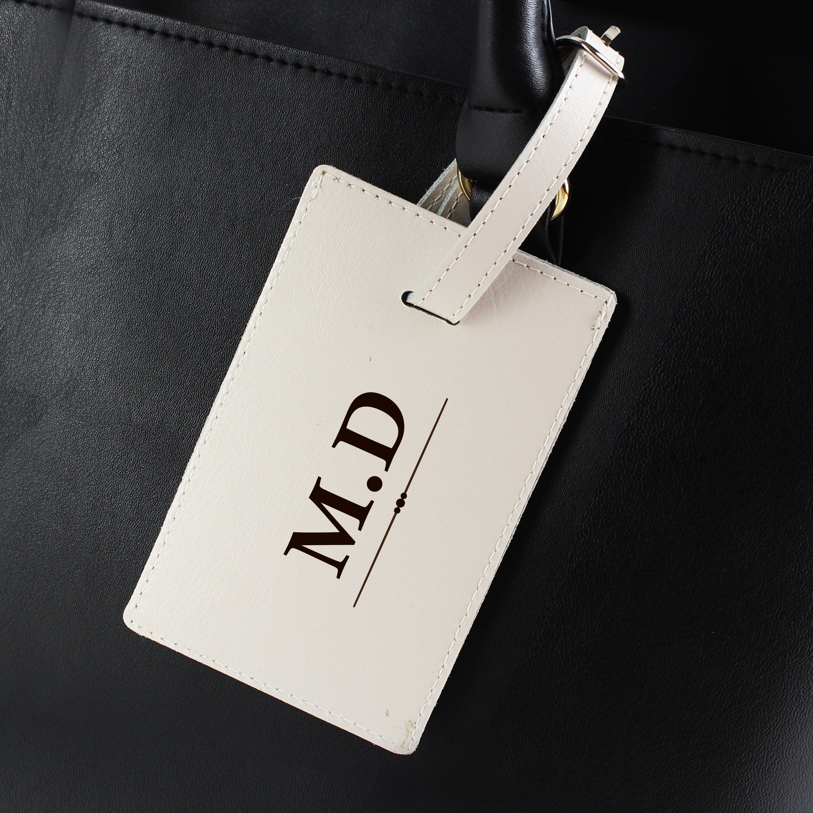 Personalised Classic Initials Cream Luggage Tag - gift & personalise