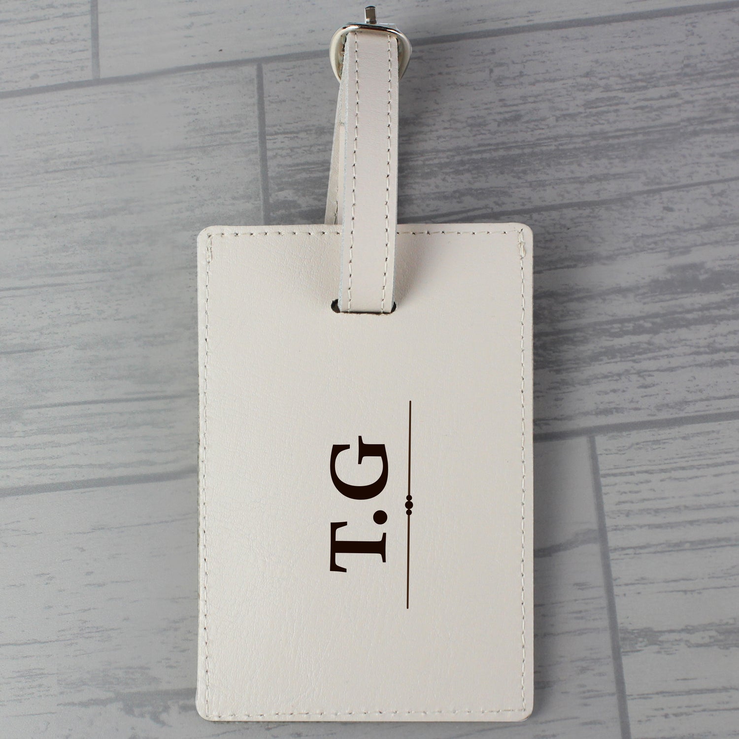 Personalised Classic Initials Cream Luggage Tag - gift & personalise