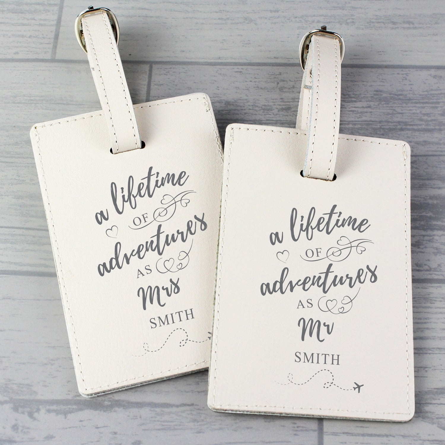 Personalised 'Lifetime of Adventures' Couples Luggage Tags - gift & personalise