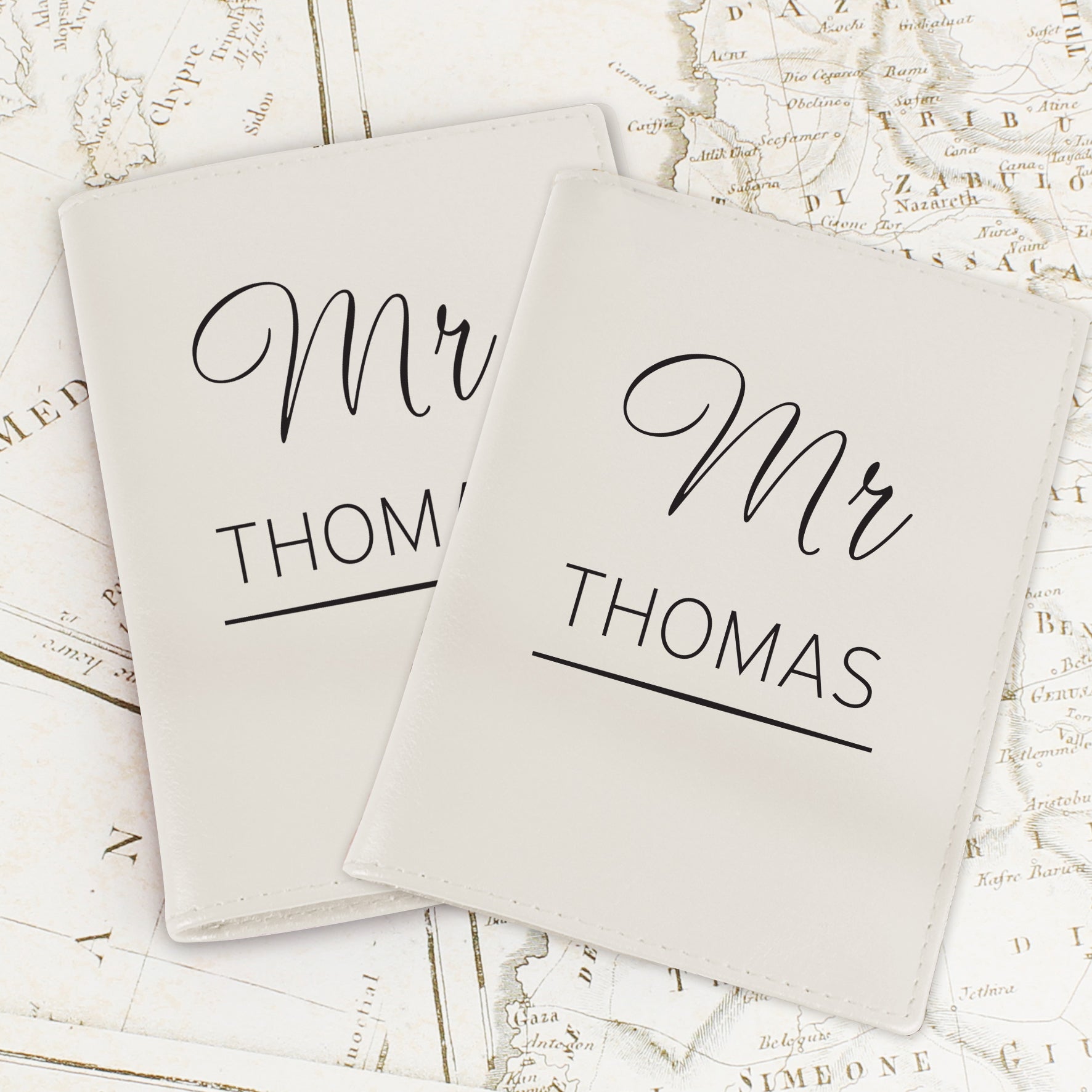 Personalised Couples Cream Passport Holders - gift & personalise