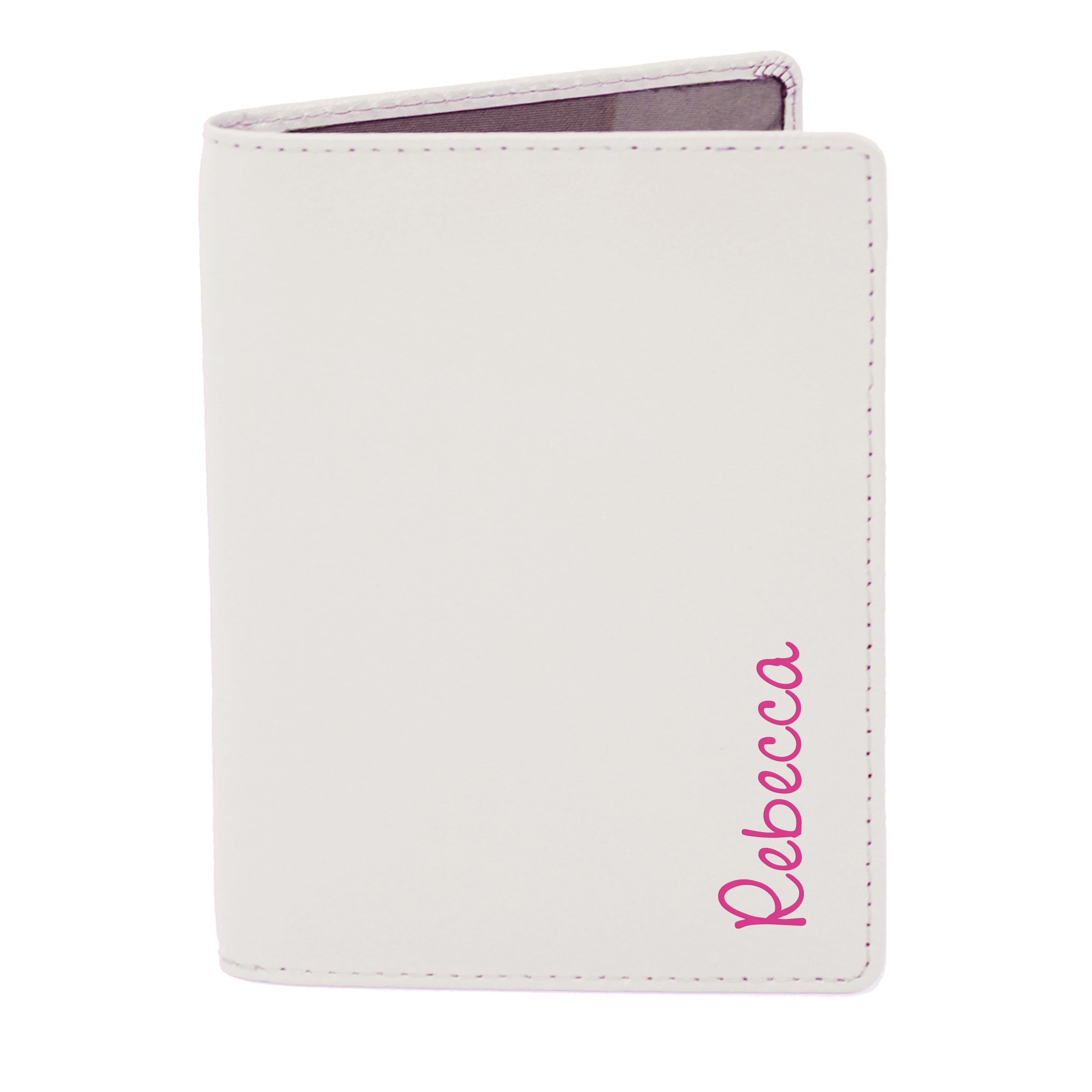 Personalised Pink Name Cream Passport Holder - gift & personalise