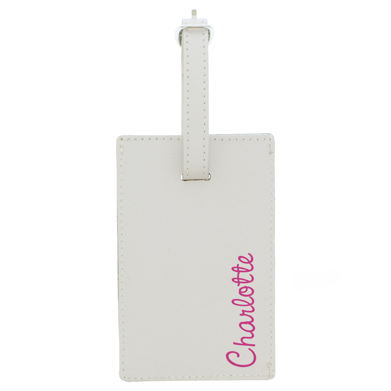 Personalised Pink Name Cream Luggage Tag - gift & personalise