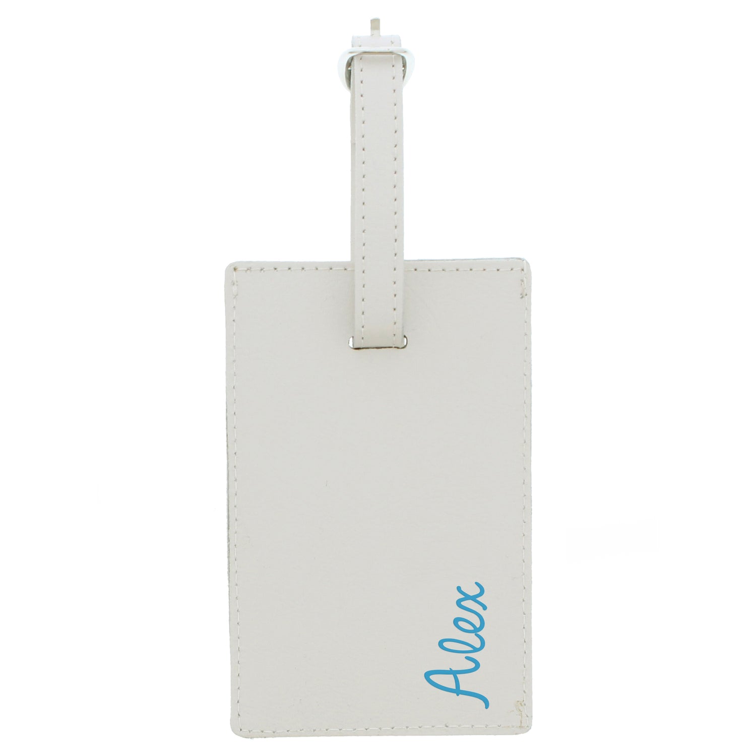 Personalised Blue Name Cream Luggage Tag - gift & personalise