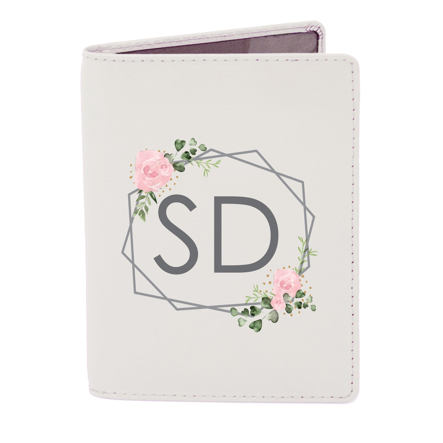 Personalised Floral Cream Passport Holder - gift & personalise