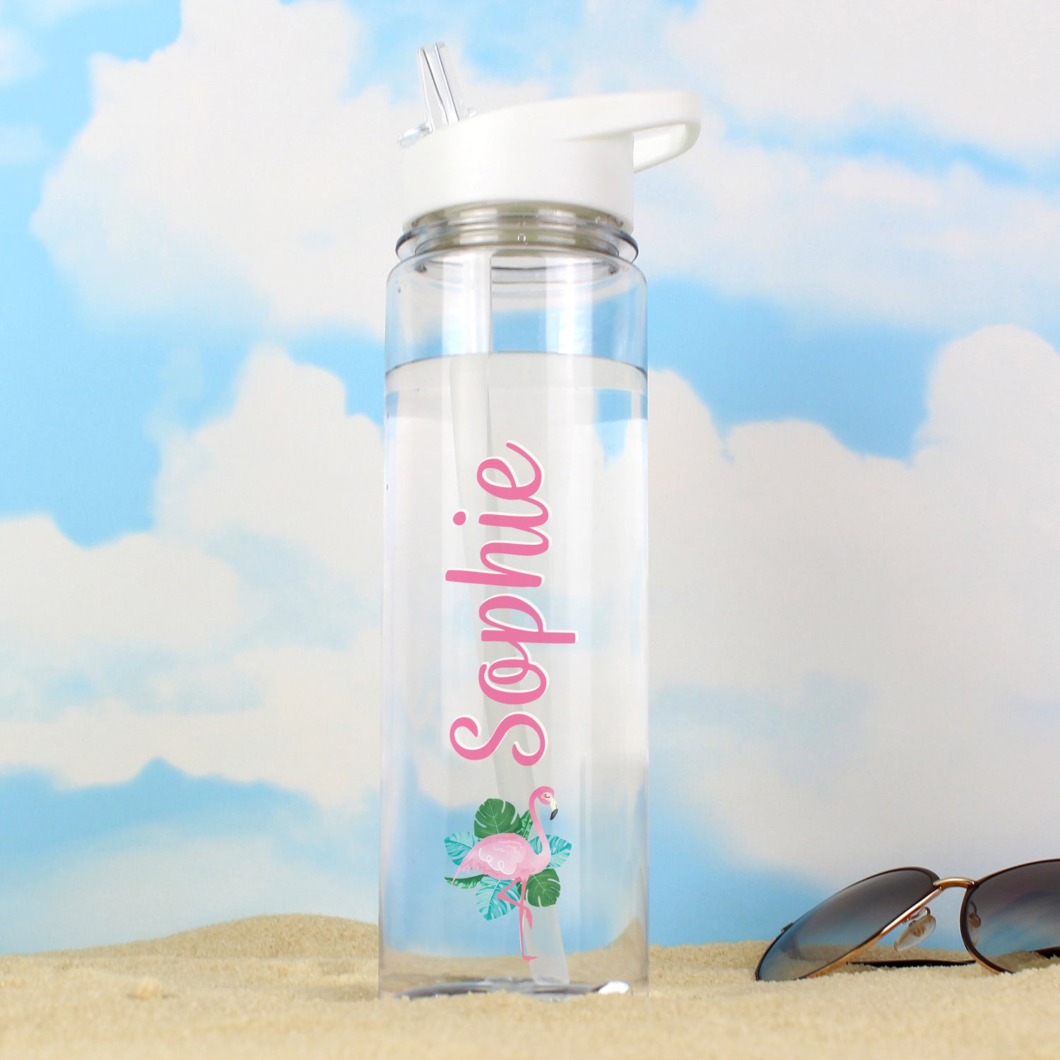 Personalised Flamingo Water Bottle - gift & personalise